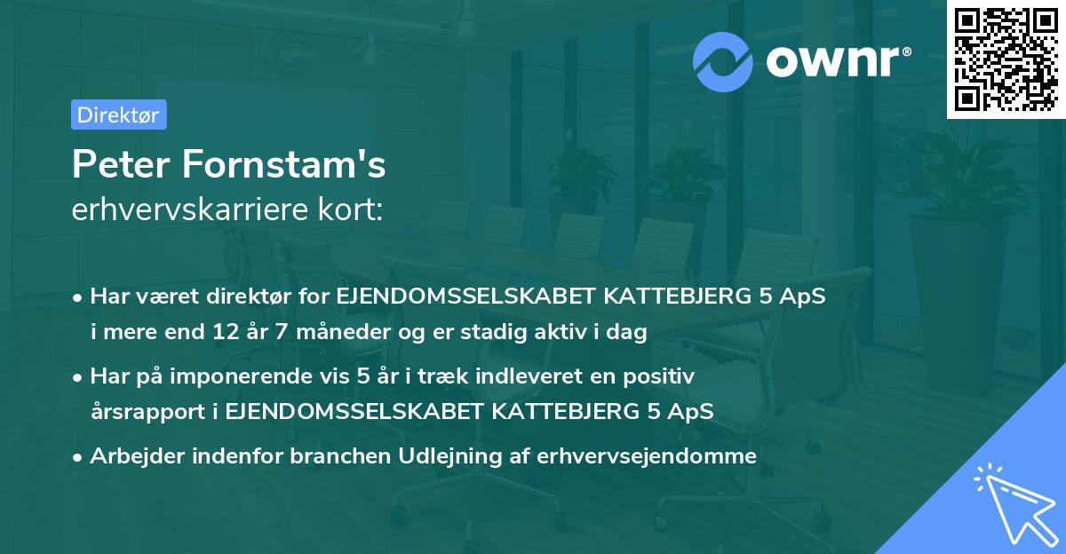 Peter Fornstam's erhvervskarriere kort