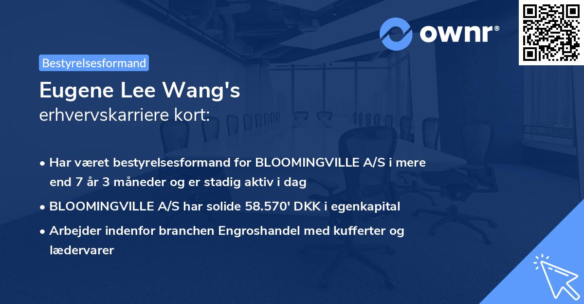 Eugene Lee Wang's erhvervskarriere kort