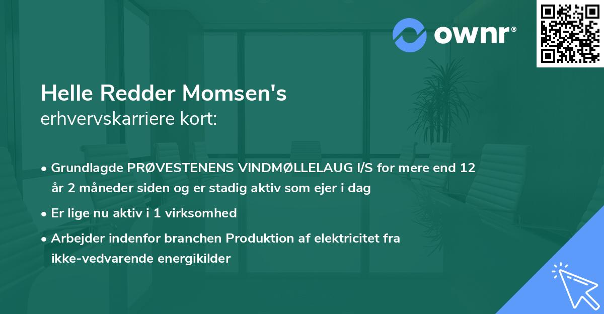 Helle Redder Momsen's erhvervskarriere kort