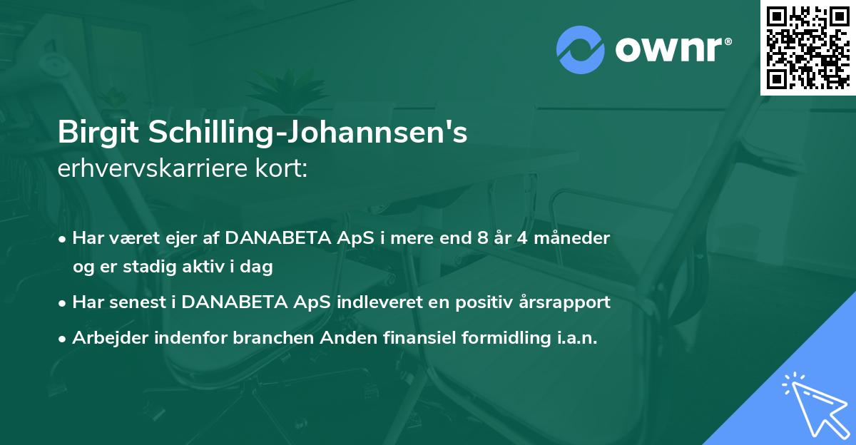 Birgit Schilling-Johannsen's erhvervskarriere kort