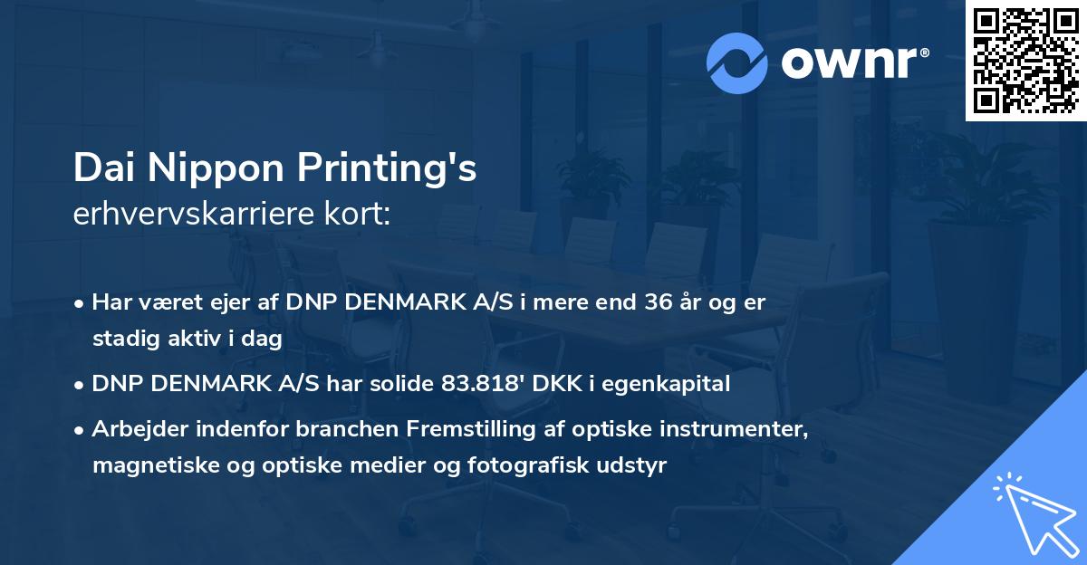 Dai Nippon Printing's erhvervskarriere kort