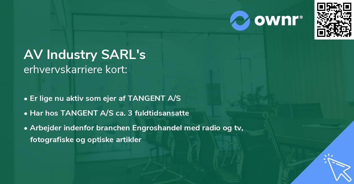 AV Industry SARL's erhvervskarriere kort