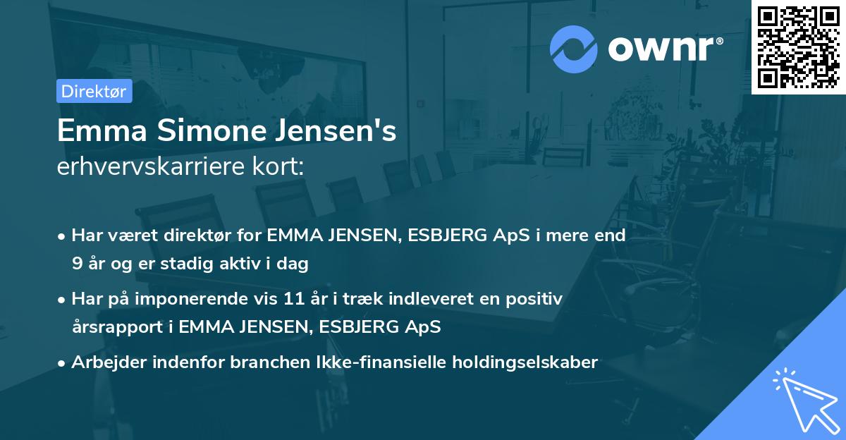 Emma Simone Jensen's erhvervskarriere kort