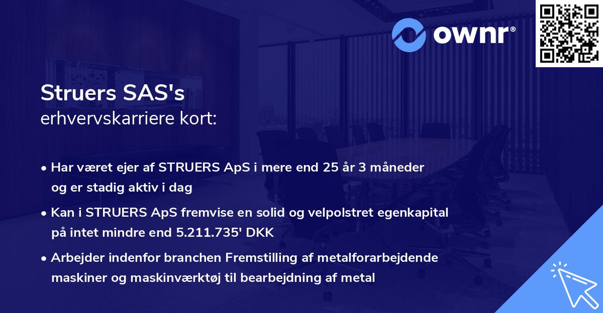 Struers SAS's erhvervskarriere kort