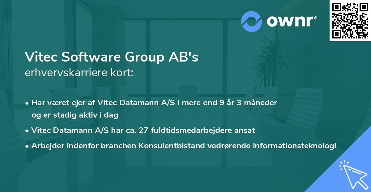 Vitec Software Group AB's erhvervskarriere kort