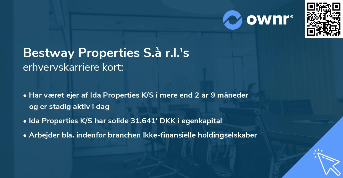 Bestway Properties S.à r.l.'s erhvervskarriere kort