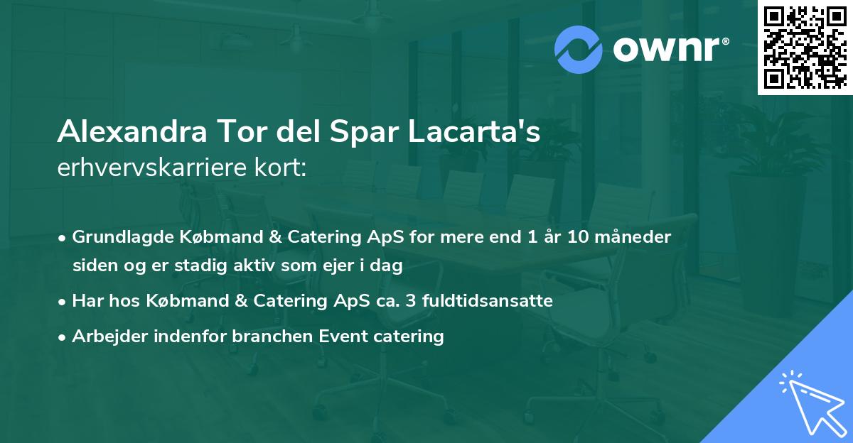Alexandra Tor del Spar Lacarta's erhvervskarriere kort