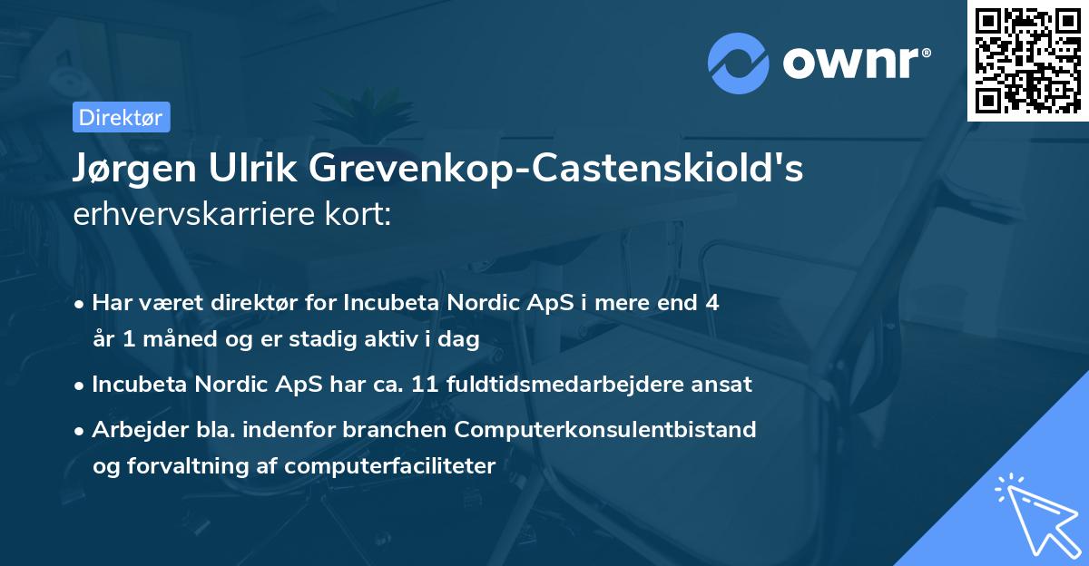 Jørgen Ulrik Grevenkop-Castenskiold's erhvervskarriere kort