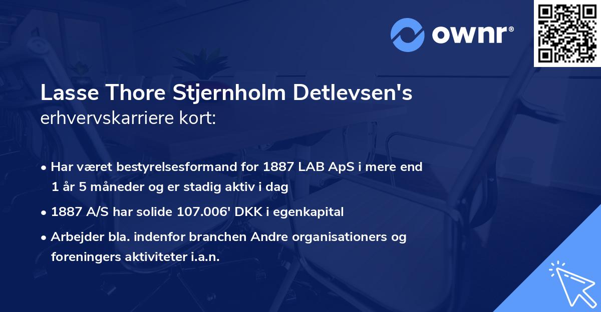Lasse Thore Stjernholm Detlevsen's erhvervskarriere kort