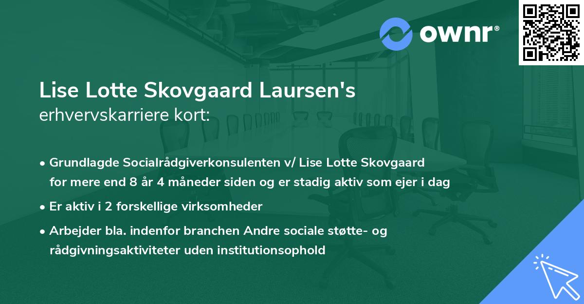 Lise Lotte Skovgaard Laursen's erhvervskarriere kort