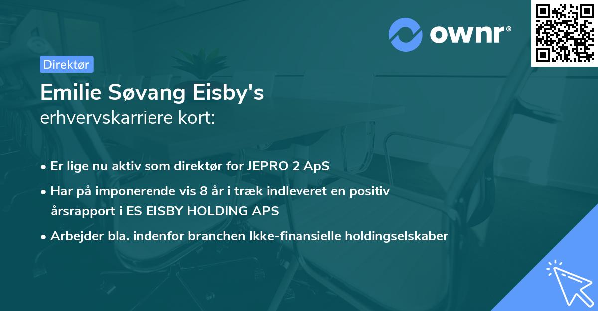 Emilie Søvang Eisby's erhvervskarriere kort