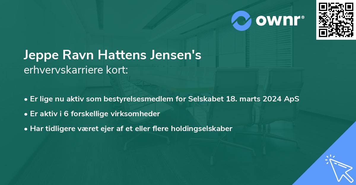 Jeppe Ravn Hattens Jensen's erhvervskarriere kort