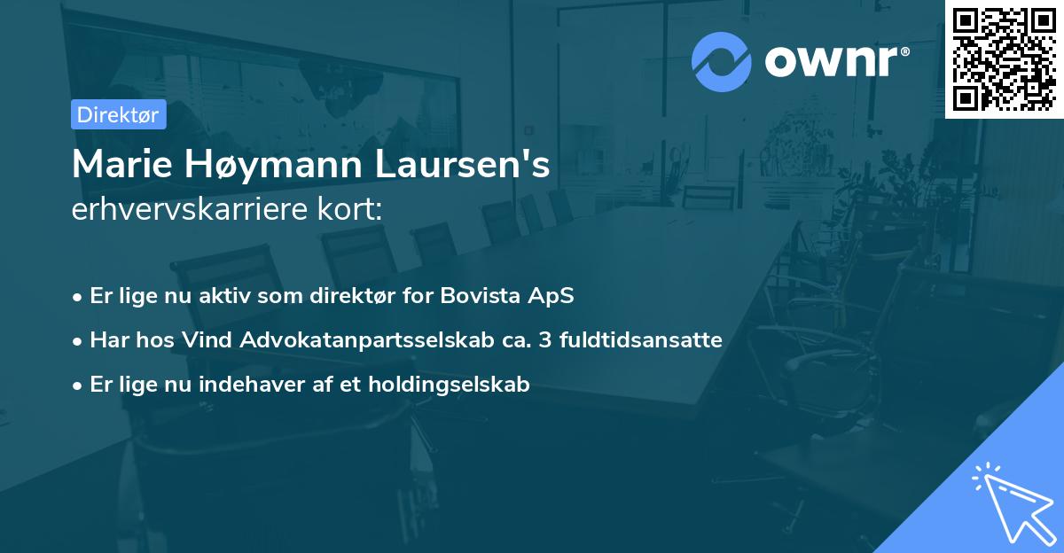 Marie Høymann Laursen's erhvervskarriere kort