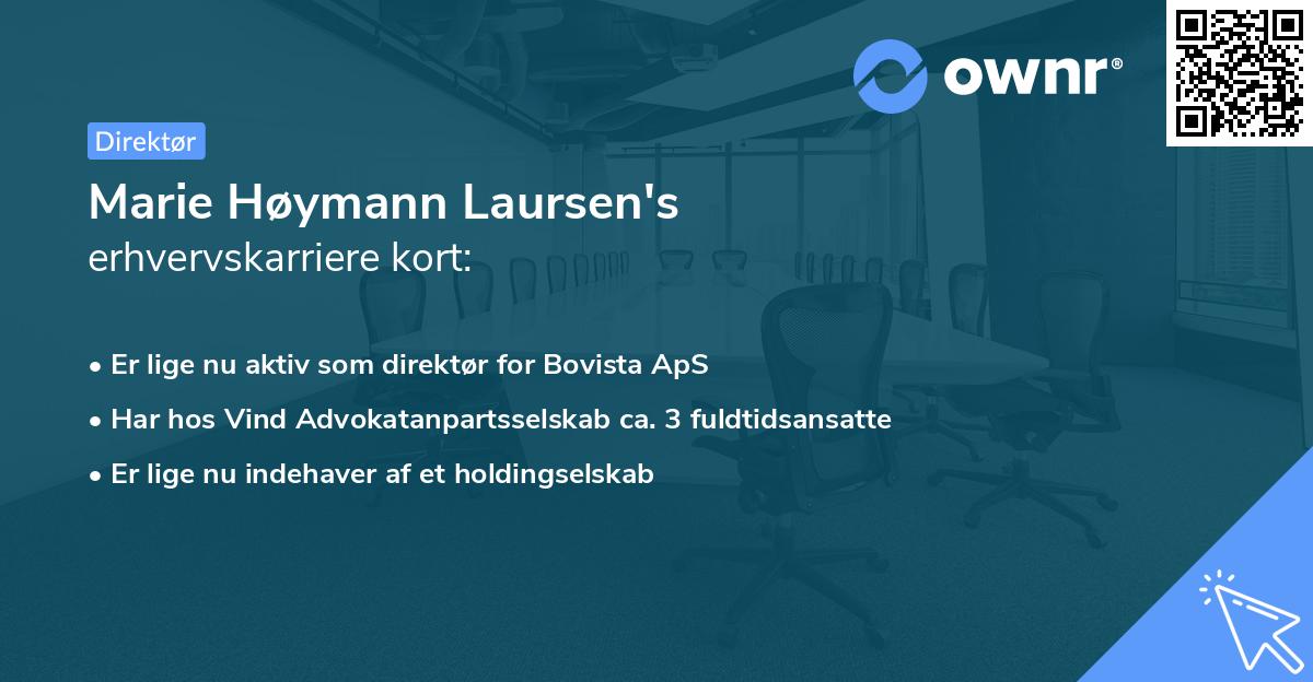 Marie Høymann Laursen's erhvervskarriere kort