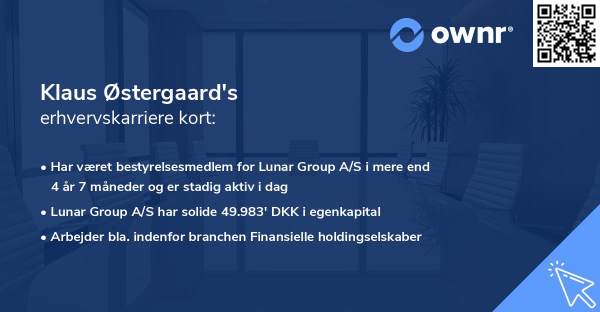 Klaus Østergaard's erhvervskarriere kort