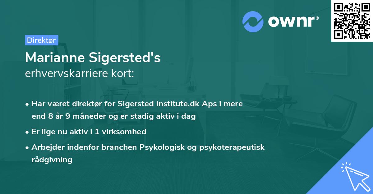 Marianne Sigersted's erhvervskarriere kort