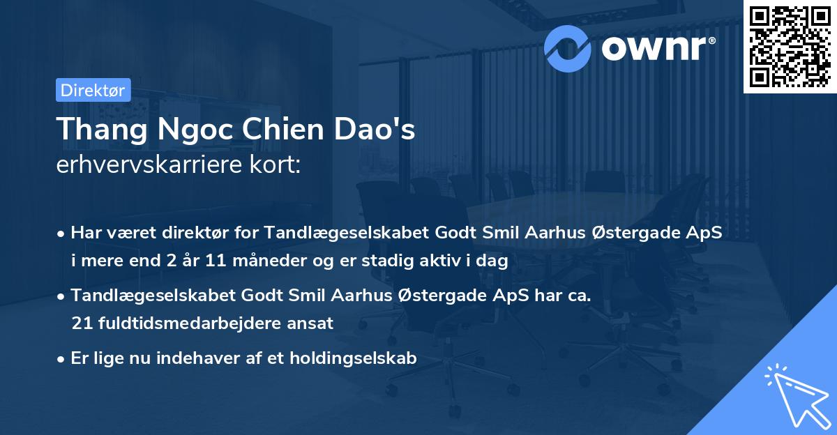 Thang Ngoc Chien Dao's erhvervskarriere kort