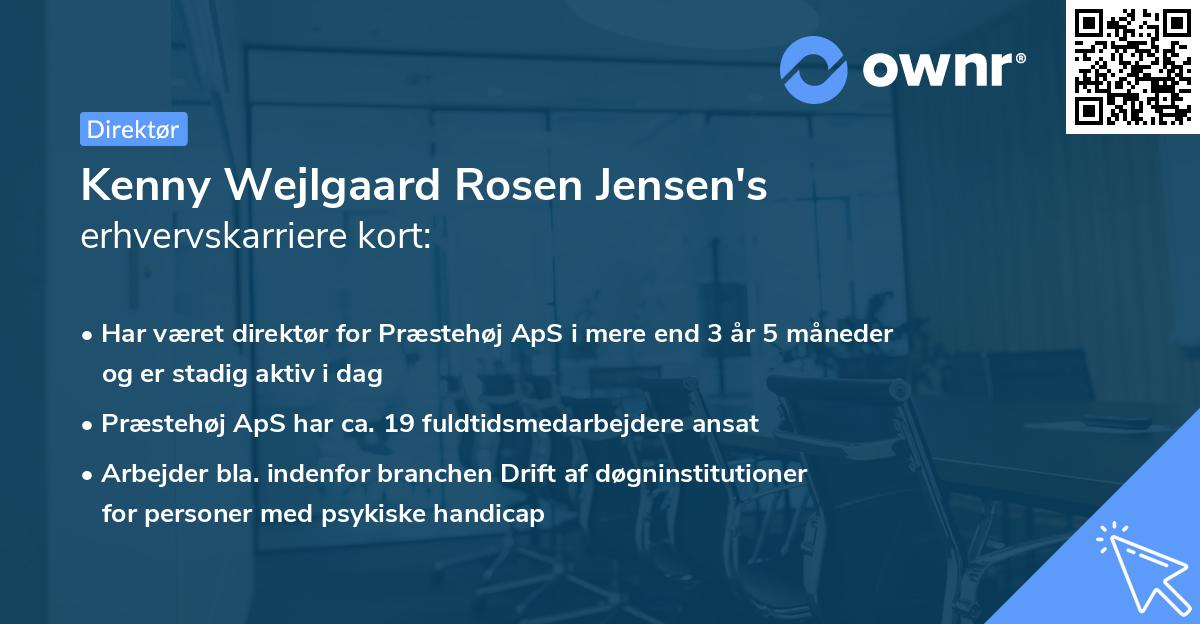 Kenny Wejlgaard Rosen Jensen's erhvervskarriere kort