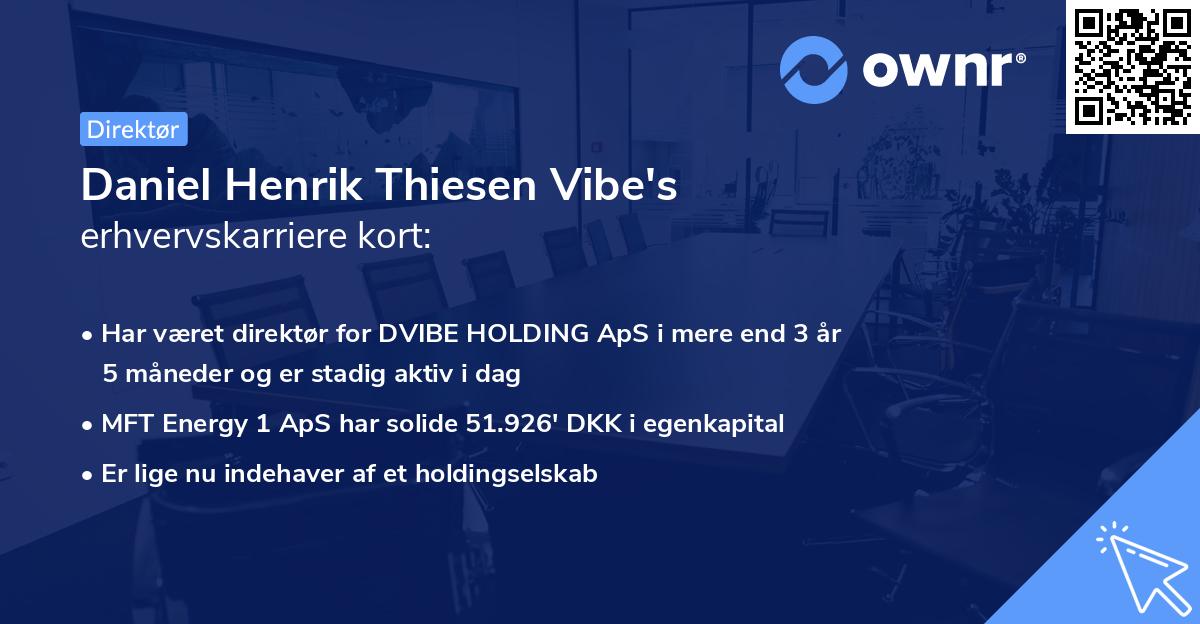 Daniel Henrik Thiesen Vibe's erhvervskarriere kort