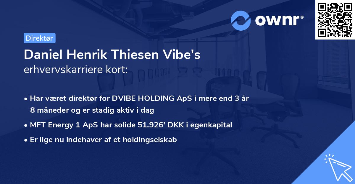 Daniel Henrik Thiesen Vibe's erhvervskarriere kort