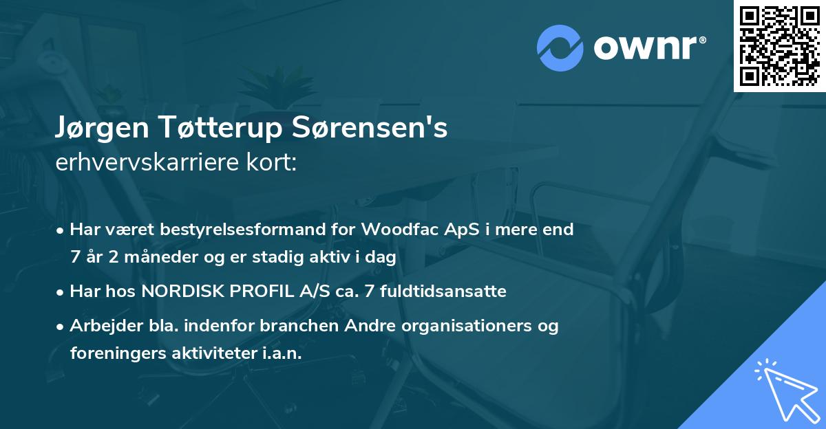 Jørgen Tøtterup Sørensen's erhvervskarriere kort