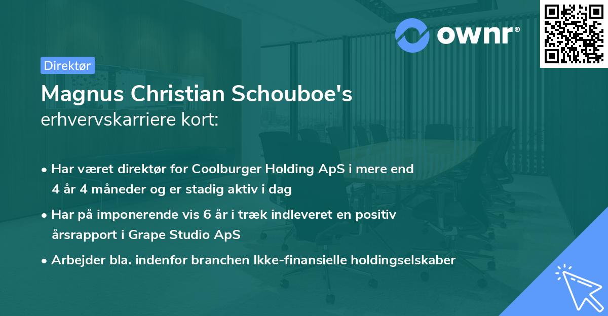 Magnus Christian Schouboe's erhvervskarriere kort