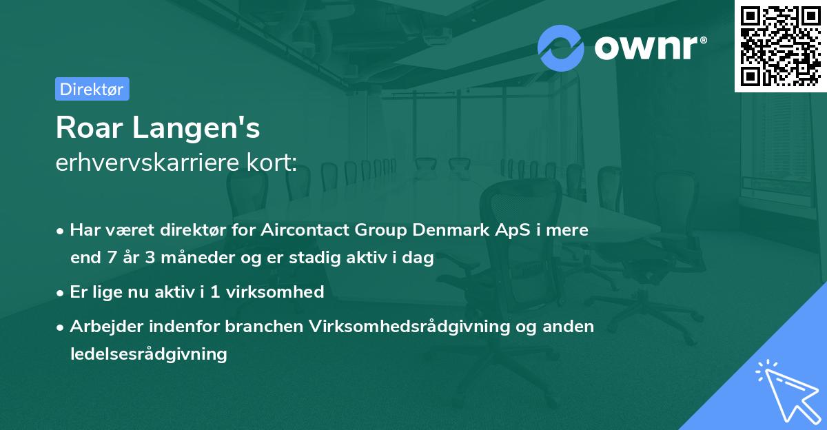 Roar Langen's erhvervskarriere kort