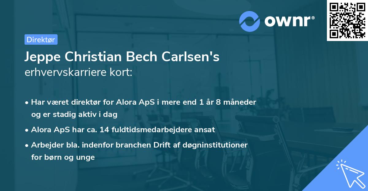 Jeppe Christian Bech Carlsen's erhvervskarriere kort
