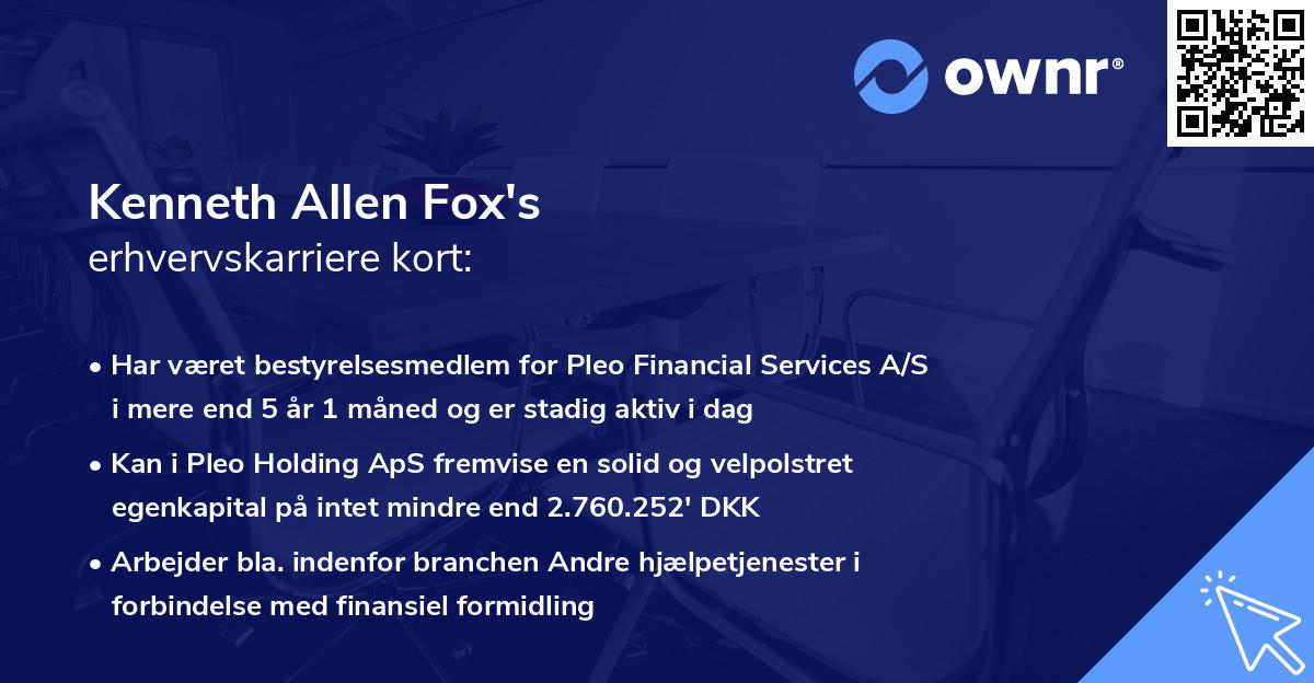 Kenneth Allen Fox's erhvervskarriere kort