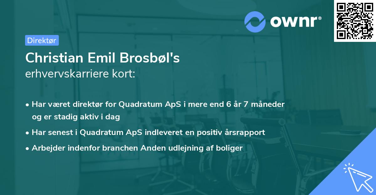 Christian Emil Brosbøl's erhvervskarriere kort