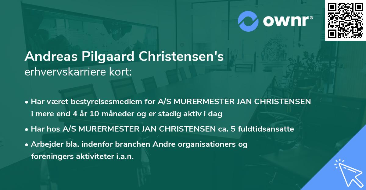 Andreas Pilgaard Christensen's erhvervskarriere kort