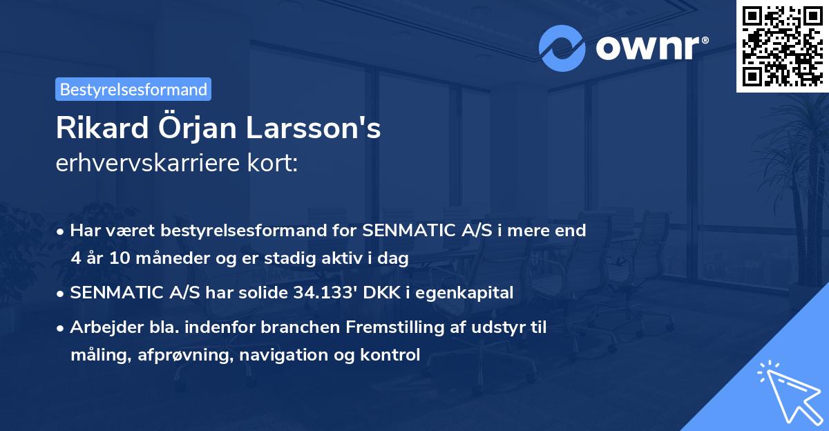 Rikard Örjan Larsson's erhvervskarriere kort