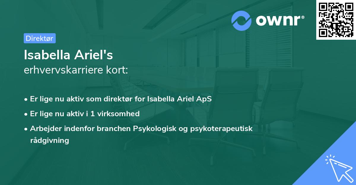 Isabella Ariel's erhvervskarriere kort