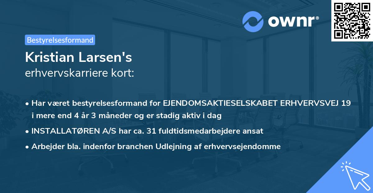 Kristian Larsen's erhvervskarriere kort