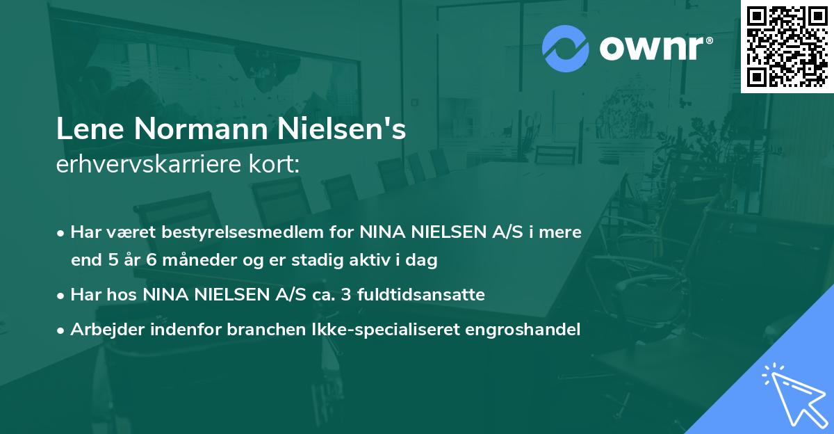 Lene Normann Nielsen's erhvervskarriere kort