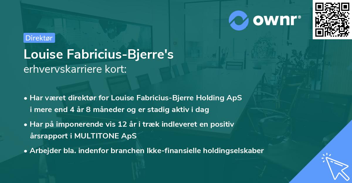Louise Fabricius-Bjerre's erhvervskarriere kort