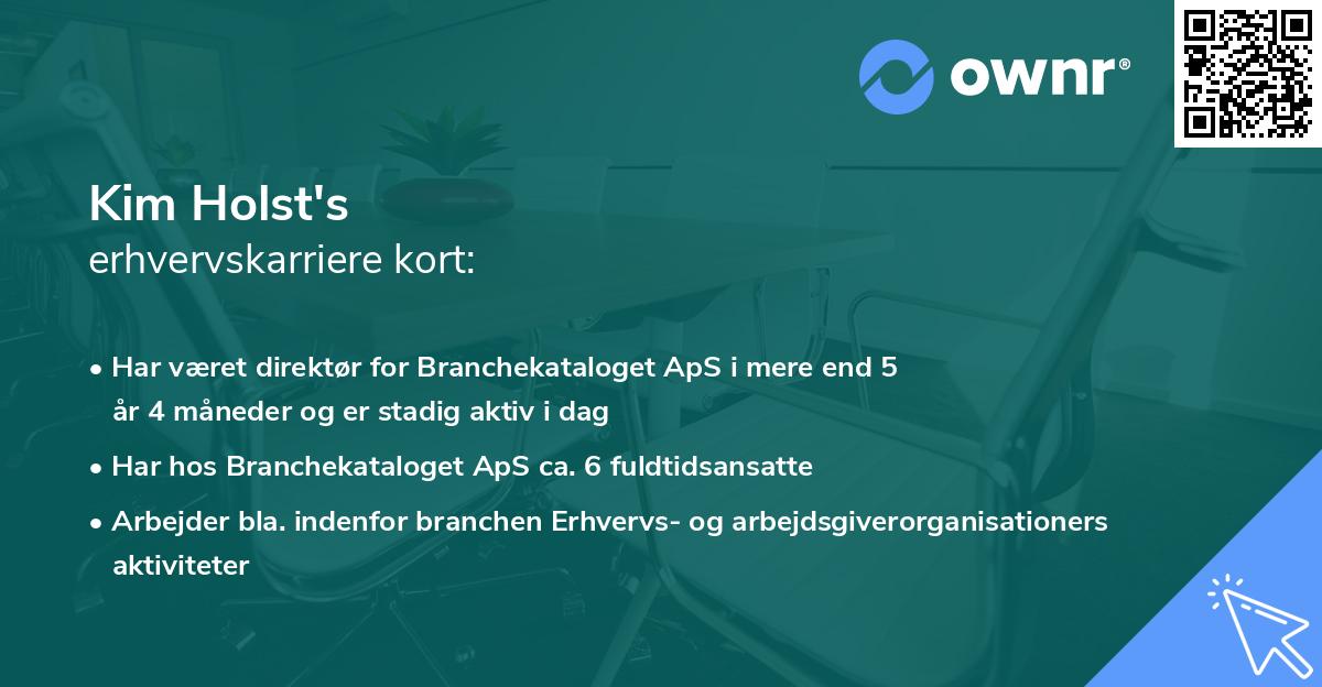 Kim Holst's erhvervskarriere kort