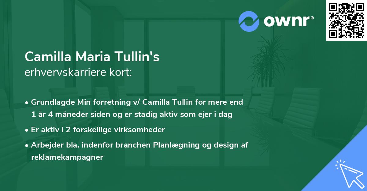 Camilla Maria Tullin's erhvervskarriere kort