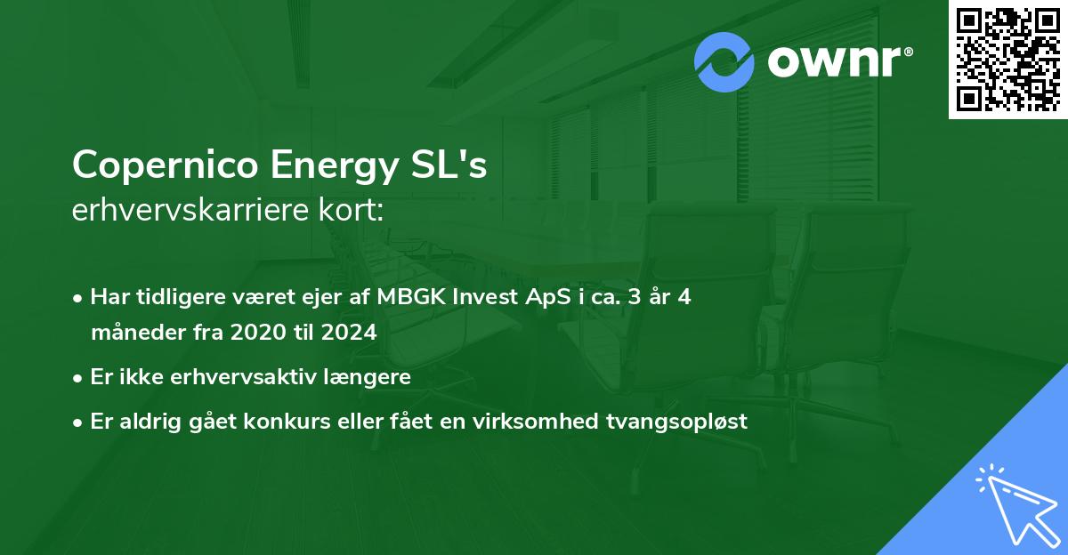 Copernico Energy SL's erhvervskarriere kort