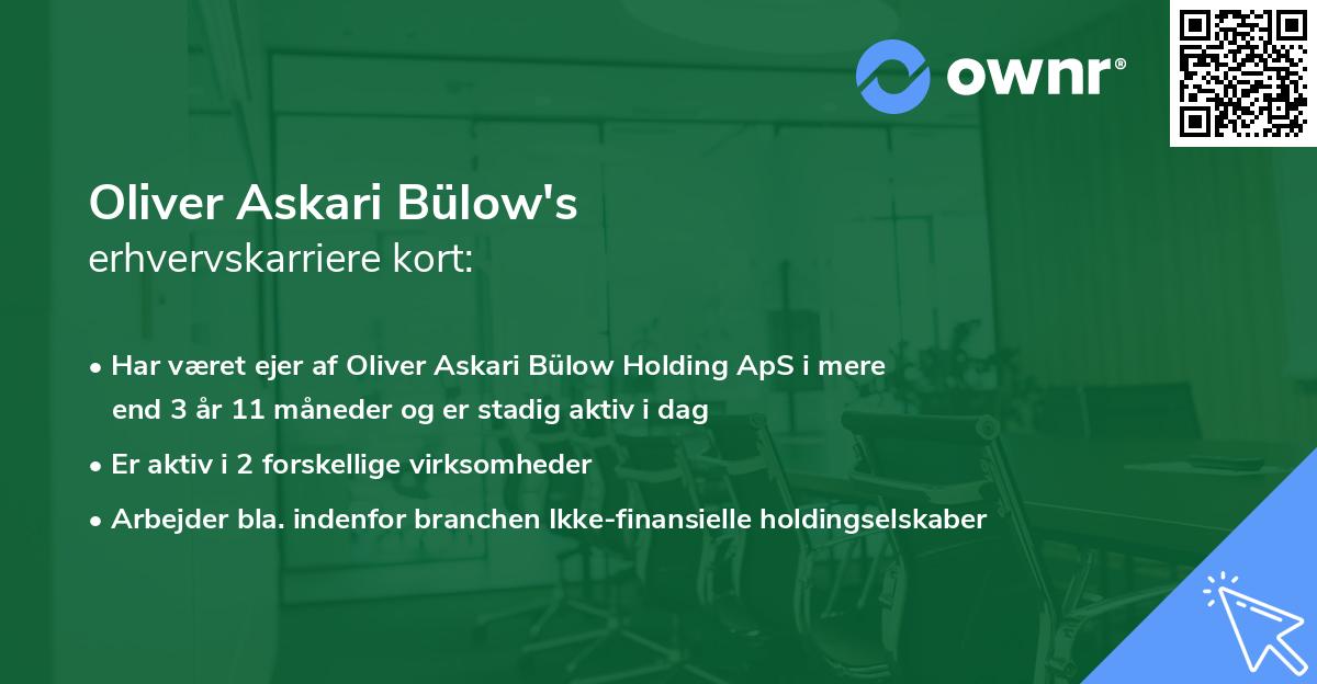 Oliver Askari Bülow's erhvervskarriere kort