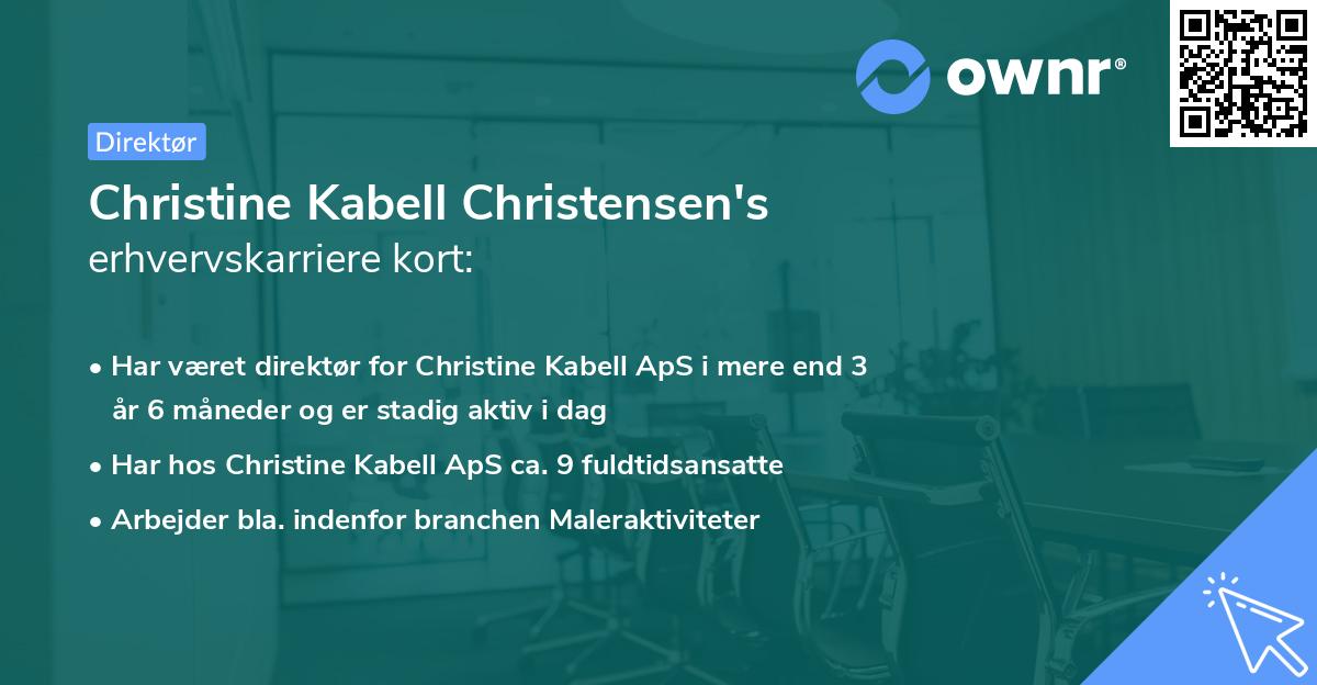 Christine Kabell Christensen's erhvervskarriere kort