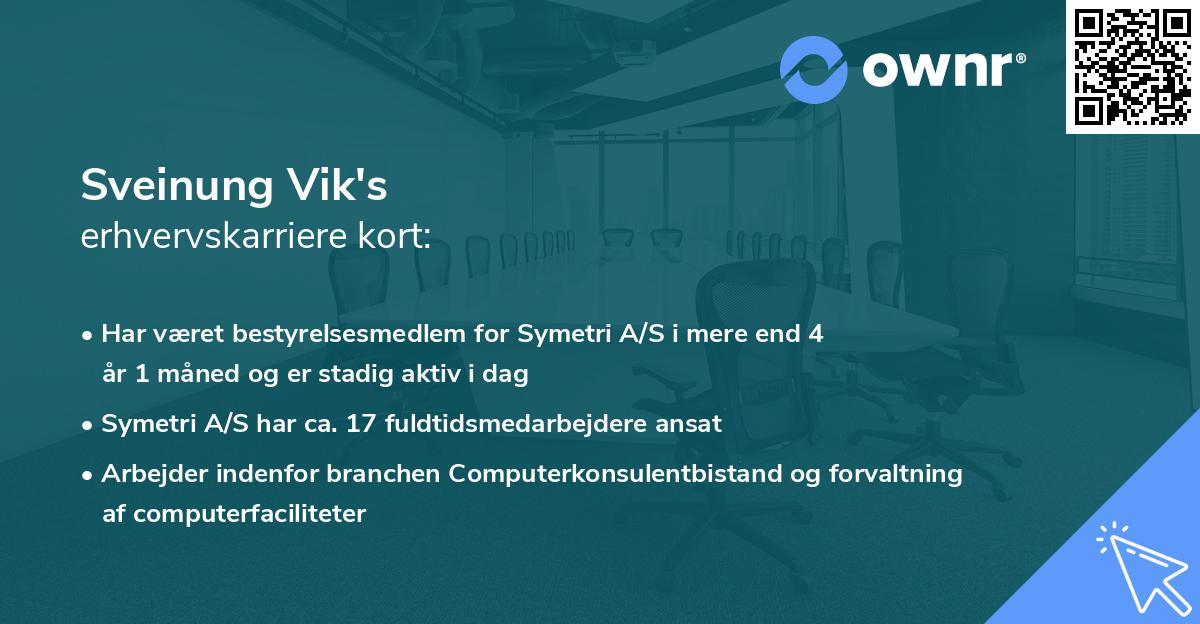 Sveinung Vik's erhvervskarriere kort