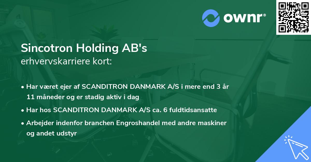 Sincotron Holding AB's erhvervskarriere kort