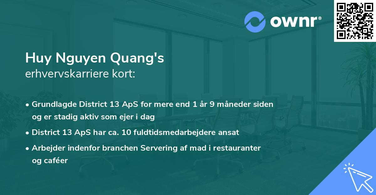 Huy Nguyen Quang's erhvervskarriere kort