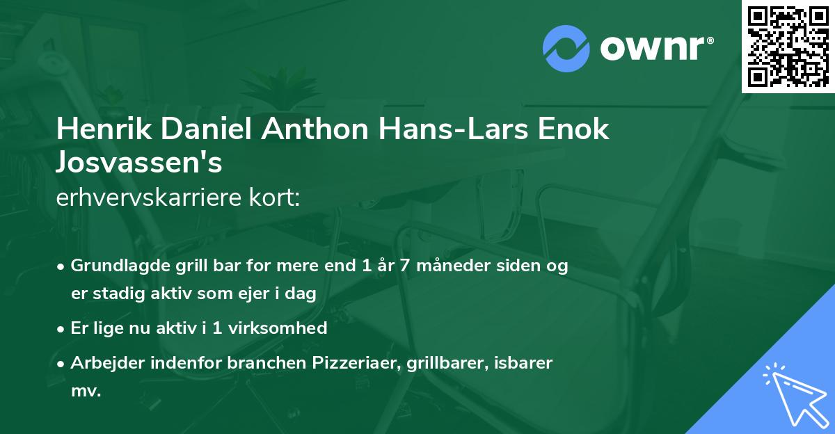 Henrik Daniel Anthon Hans-Lars Enok Josvassen's erhvervskarriere kort