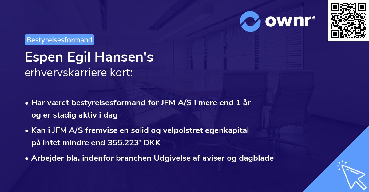 Espen Egil Hansen's erhvervskarriere kort