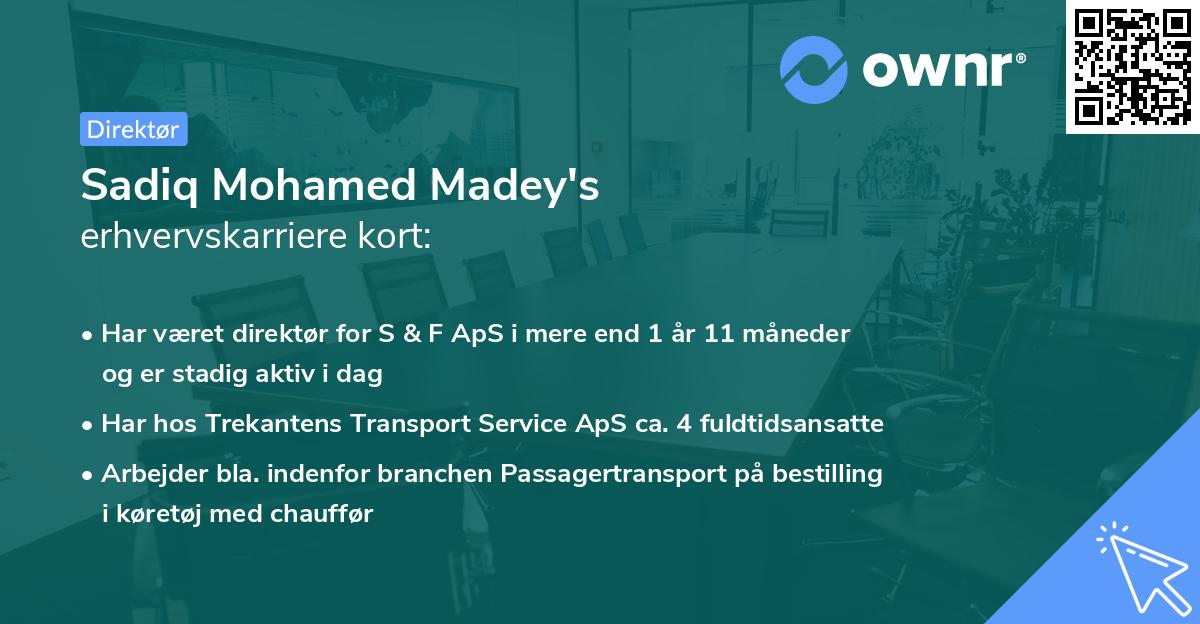 Sadiq Mohamed Madey's erhvervskarriere kort