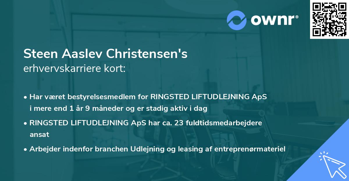 Steen Aaslev Christensen's erhvervskarriere kort