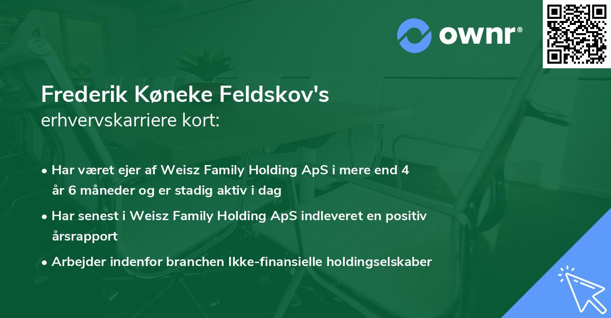 Frederik Køneke Feldskov's erhvervskarriere kort