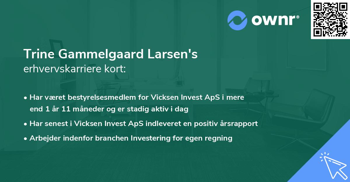 Trine Gammelgaard Larsen's erhvervskarriere kort